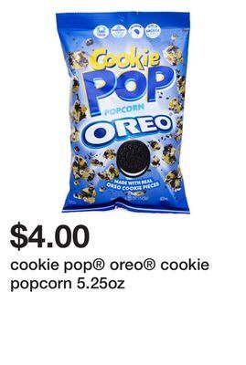 Five Below Cookie pop® oreo® cookie popcorn 5.25oz offer