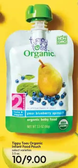 Hy-Vee Tippy Toes Organic Infant Food Pouch 3.5 oz offer