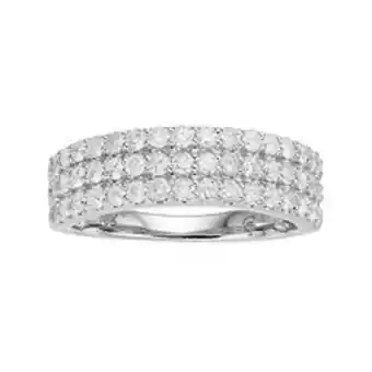 Kohl's 10k white gold 1 carat t.w. diamond multi row ring offer