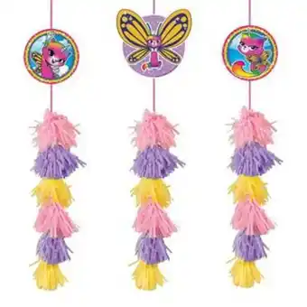 Rainbow butterfly unicorn kitty tassel decorations 3ct