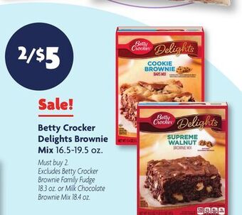 Family Dollar Betty crocker delights brownie mix offer