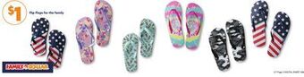 Family Dollar Flip flops for the family offer