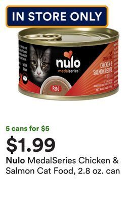 Petco Medalseries chicken & salmon cat food, 2.8 oz. can offer