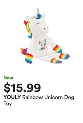 Petco Rainbow unicorn dog toy offer