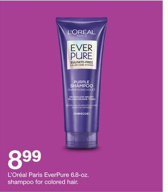 Target L'oréal paris everpure 6.8-oz. shampoo for colored hair offer