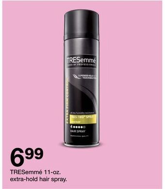 Target Tresemmé 11-oz. extra-hold hair spray offer