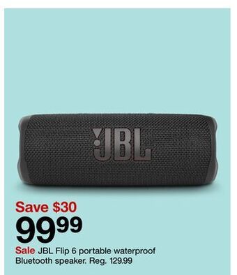 Target Jbl flip 6 portable waterproof bluetooth speaker offer