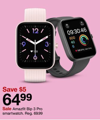 Target Amazfit bip 3 pro smartwatch offer