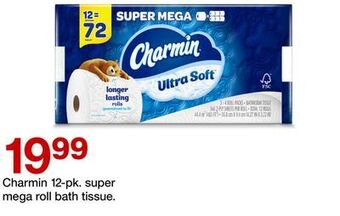 Target Charmin 12-pk. super mega roll bath tissue offer