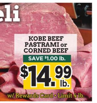 Dearborn Market Kobe beef pastrami or corned beef offer