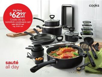 JC Penney Cooks 30-pc. nonstick cookware set offer