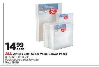 Michaels All artist's loft® super value canvas packs offer
