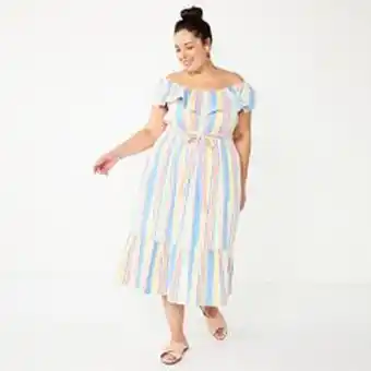 Kohl's Plus size draper james rsvp off shoulder ruffle sleeve midi dress offer
