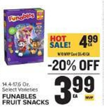 Food Lion FUNABLES FRUIT SNACKS offer