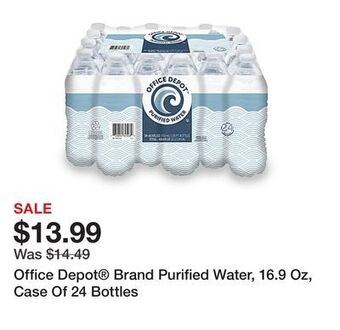 Office Depot Office depot® brand purified water, 16.9 oz, case of 24 bottles offer