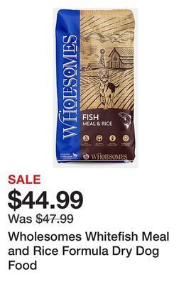 Tractor Supply Company Wholesomes whitefish meal and rice formula dry dog food offer