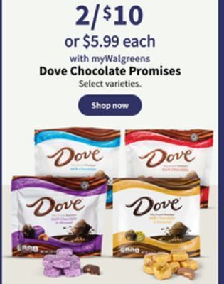 Walgreens Dove chocolate promises offer