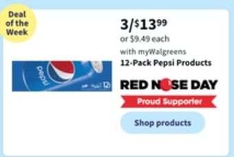 Walgreens 12-pack pepsi products offer