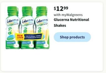 Walgreens Glucerna nutritional shakes offer