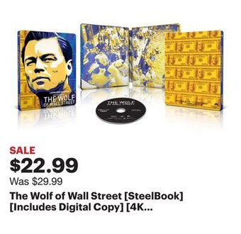 Best Buy The wolf of wall street [steelbook] [includes digital copy] [4k ultra hd blu-ray] [2013] offer