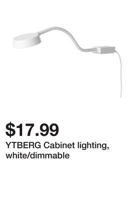 Ikea Ytberg cabinet lighting, white/dimmable offer