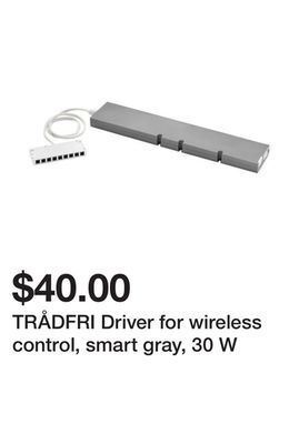 Ikea Trådfri driver for wireless control, smart gray, 30 w offer