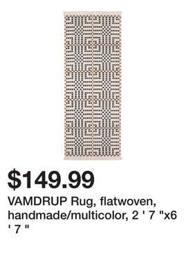 Ikea Vamdrup rug, flatwoven, handmade/multicolor, 2 ' 7 x6 ' 7 offer
