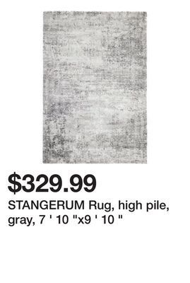 Ikea Stangerum rug, high pile, gray, 7 ' 10 x9 ' 10 offer