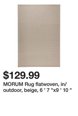Ikea Morum rug flatwoven, in/outdoor, beige, 6 ' 7 x9 ' 10 offer