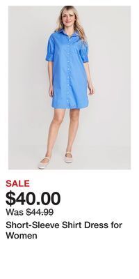 Old Navy Short-sleeve shirt dress for women offer