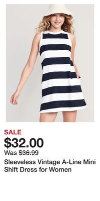 Old Navy Sleeveless vintage a-line mini shift dress for women offer