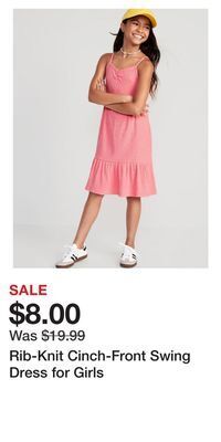 Old Navy Rib-knit cinch-front swing dress for girls offer