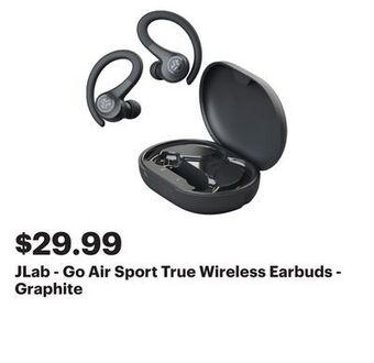Best Buy Jlab - go air sport true wireless earbuds - graphite offer