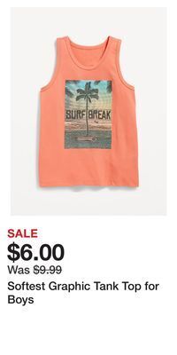 Old Navy Softest graphic tank top for boys offer