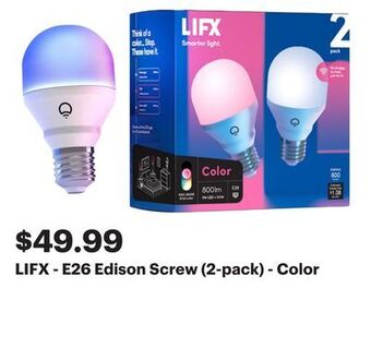 Best Buy Lifx - e26 edison screw (2-pack) - color offer