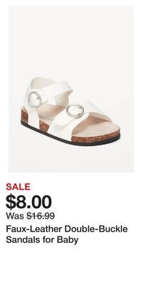 Old Navy Faux-leather double-buckle sandals for baby offer