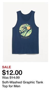 Old Navy Soft-washed graphic tank top for men offer