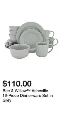 Bed Bath & Beyond Bee & willow™ asheville 16-piece dinnerware set in grey offer
