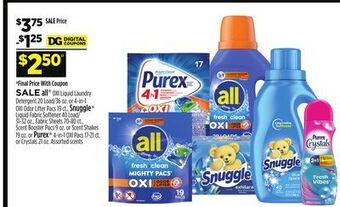Dollar General All®, snuggle® or purex offer