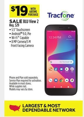 Dollar General Tracfone blu view 2 offer