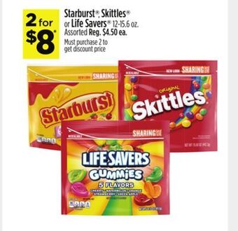 Dollar General Starburst®, skittles® or life savers® offer