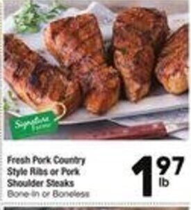 Albertsons Fresh Pork Country Style Ribs or Pork Shoulder Steaks offer
