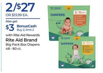 Rite Aid Rite aid brand big pack box diapers offer
