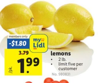 Lidl Lemons offer