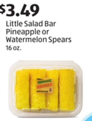 Aldi Little salad bar pineapple or watermelon spears offer