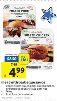 Lidl Meat with barbeque sauce offer