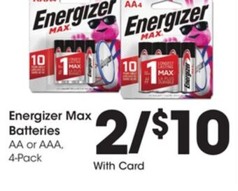 Kroger Energizer max batteries offer