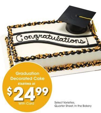 Kroger Graduation decorated cake offer