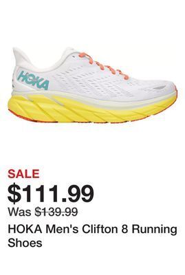 Dick's Sporting Goods Hoka men's clifton 8 running shoes offer
