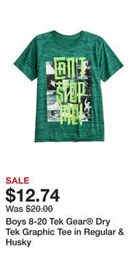 Kohl's Boys 8-20 tek gear® dry tek graphic tee in regular & husky offer